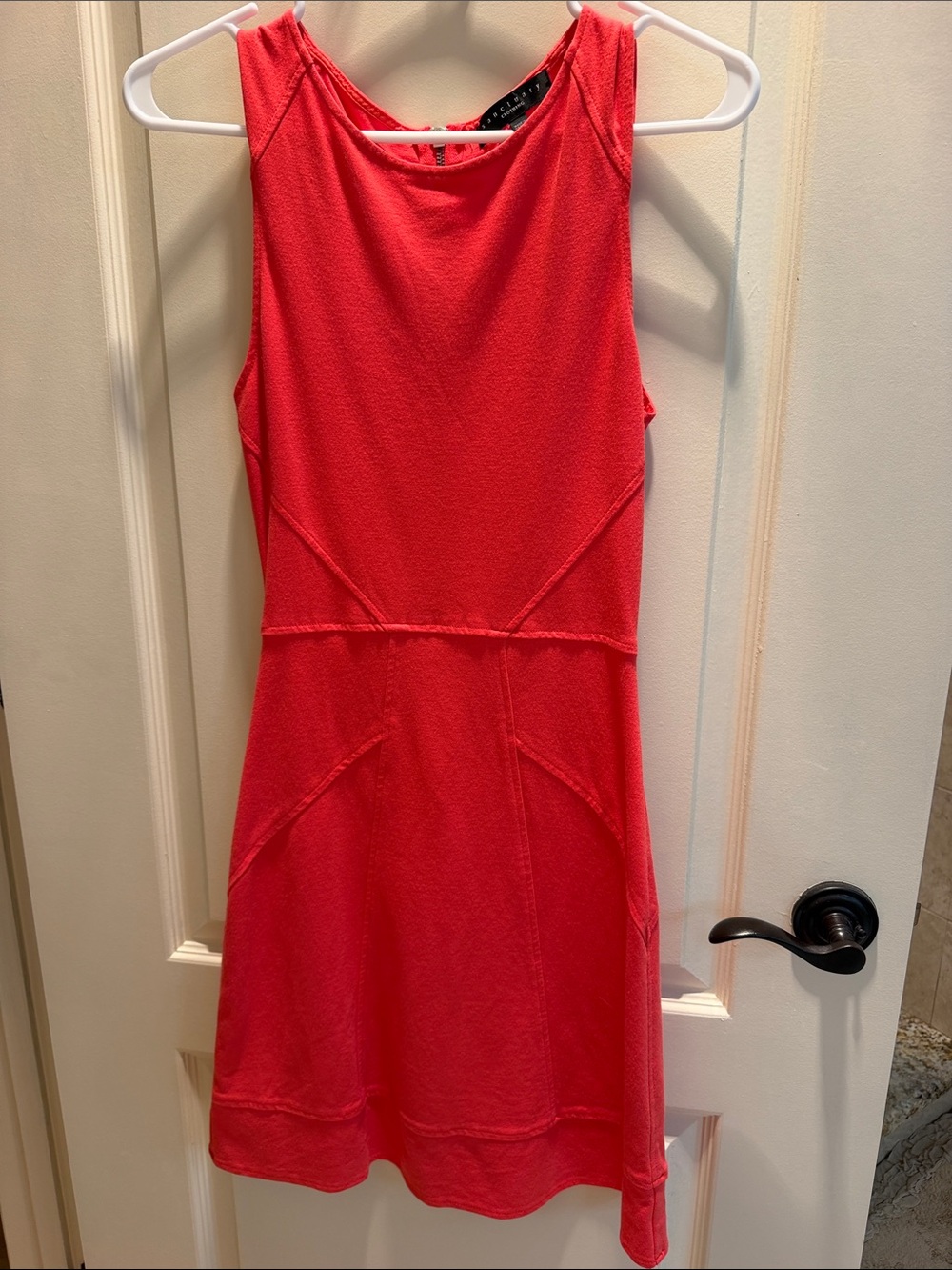 Melon colored shift dress